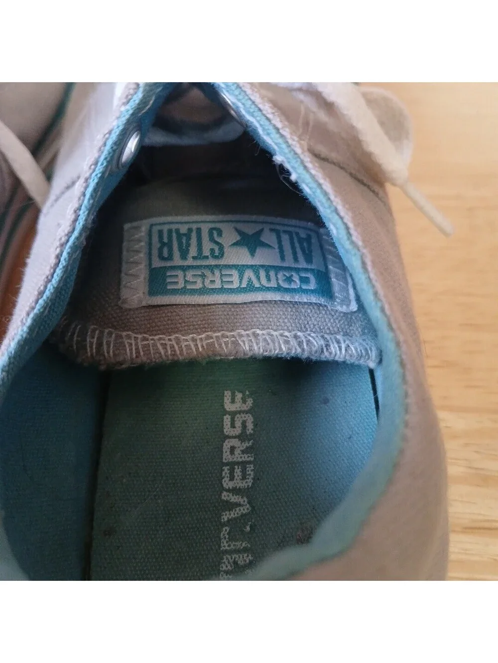 Youth Size 3 Converse All Star Low Top Gray Shoes Teal Trim 654886c Junior